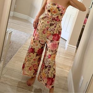 Zimmerman Honour Strapless Jumpsuit in Floral